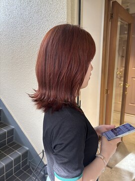 ラミエ バイ メルト 吉祥寺(lamie by melt) 小川/ブリーチなしwカラーオレンジブラウンミディアムレイヤー