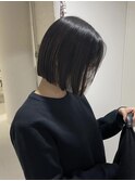 バレイヤージュボブヘアセミロング前髪タッセルボブ姫カット