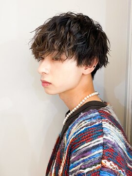 フラッグヘアー 博多駅前店(Flag HAIR) メンズラウンドマッシュ波巻きスパイラルパーマ