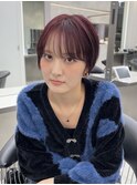 ショート × ボルドーカラー