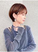 ハンサムショート/丸みショートボブ/20代30代40代50代/顔周り