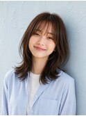 ミディアム髪型20代30代40代前髪あり前髪なし面長丸顔南越谷