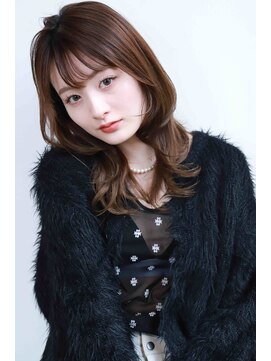 美容室オーブ おいらせ店 大人かわいいくびれレイヤー×チョコレートブラウン
