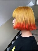 【NAiVE hair】 BOBオレンジグラデーション