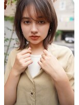 ヌード(nude)&nbsp;動きのあるミディアムボブ×ブラウンベージュ