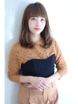 オーロ 緑地公園店(ORO)&nbsp;似合わせカットアッシュブラウンの大人かわいい小顔セミディ