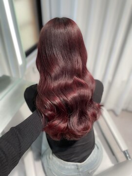 ユニック ウメダ(unique UMEDA) 髪質改善×ブリーチなしダブルカラー×ピンク×大人艶髪×20代