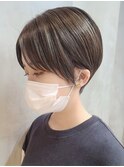 表参道大人ショートボブ顔周りレイヤーカットくびれショート40代