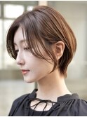 青山髪質改善カラーハンサムショートウルフアッシュグレー30代