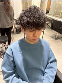 ホワイトメッシュ/ツイスト/ツイスパ/パーマ/メンズ/眉毛