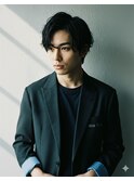 メンズカット/爽やかに動くフェザーパーマ/センターパート/越谷