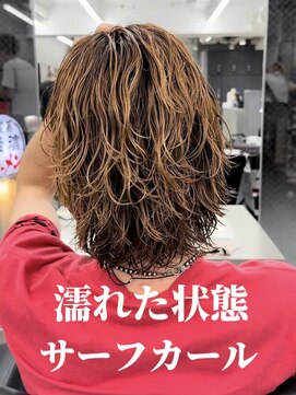 オーバルバイアピッシュ(OVARL by apish) サーフカール波巻きウルフウルフヘアメンズツイスパ原宿