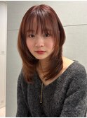 ワンカール/簡単スタイリング/ミディアム/長めボブ/結べる/暖色