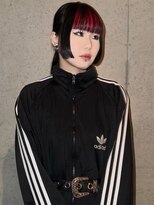 ユイマァル 岡山店(YUIMARL)&nbsp;デザインカラー20代30代タッセルボブウルフステップカット前髪