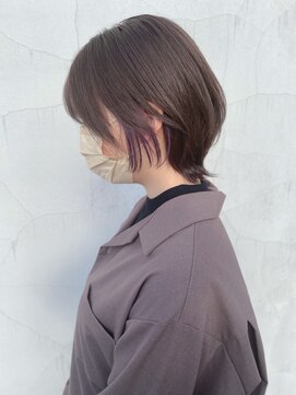 レフ(LEF) 【オダオススメ!】イヤリングパープル×ミニボブウルフ