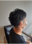 men'sパーマ+ツーブロックスタイル