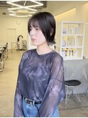 切りっぱなしボブ×ストレートパーマ