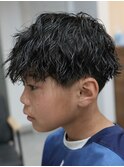 波巻きパーマメンズパーマメンズヘアツーブロックツイストパーマ
