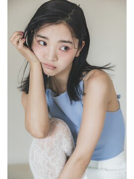 メゾンドイギー(MAISON de IGGY) 黒髪切りっぱなしボブルフネビージュ小顔ワンレンボブロブ