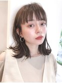 say.黒髪ボブルフネビージュ小顔ワンレン韓国ヘア切りっぱなし