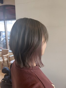 ヴィアンカ(Vianca) レイヤーボブ×ハイトーンベージュ×シアーピンク