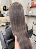 ホワイトグレージュミニウルフチェリーブラウンデジタルパーマ