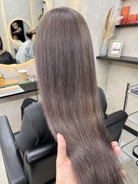 ルノン(LUNON) ホワイトグレージュミニウルフチェリーブラウンデジタルパーマ