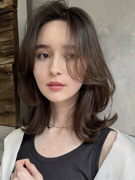 トルネード(TORNADO) 海外セレブ風カーテンバングレイヤーロブアッシュ A0529