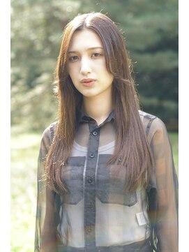 ルク(RUKU) レイヤーロング/マロンベージュ/ストレートヘア
