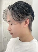渋谷メンズブリーチカラーフェイスフレーミングシルバーアッシュ
