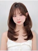 20代30代大人可愛いレイヤーカット髪質改善縮毛矯正ブリーチ