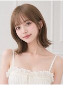 透明感カラー外ハネ韓国ボブ