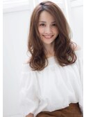 大人かわいいクラシカルデジタルパーマバレイヤージュロング