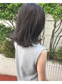 ミディアムボブ×ハイライト×ブルーグレージュ