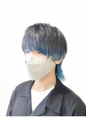 ＊メンズウルフ＊アクアマリン×ブラック