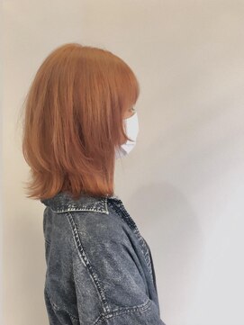 ネオヘアー 曳舟店(NEO Hair) ウルフ×コーラルオレンジ/曳舟/美髪/こなれミディ