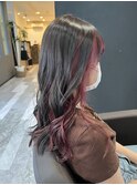 顔まわりまでのインナーカラー♪