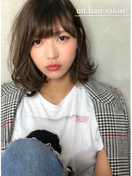 アン 溝の口(un) ◆似合わせカット【大人ガーリーゆるふわボブ】ダークアッシュ