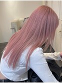 2828ピンクブロンドスローカラーカシスピンク波巻きパールグレー