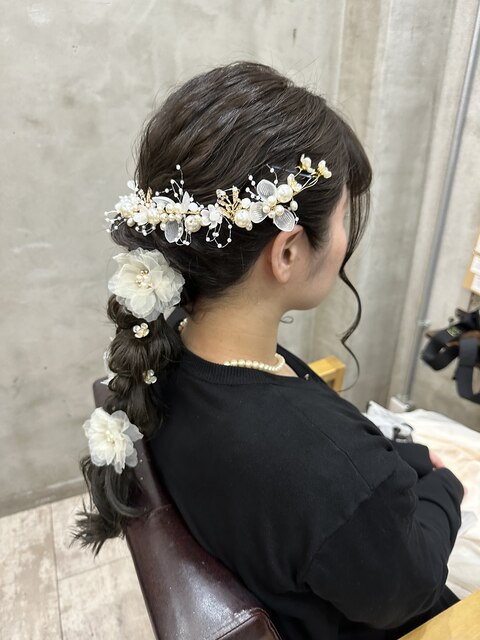 【Bormee】ウエディングフォト玉ねぎヘアー編みおろしスタイル