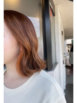 モーラ 浅香山店(MOLLA) イヤリングカラー×オレンジ/デザインカラー/ミディ/大人可愛い