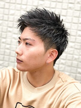 エルマーク 梅田(L-MARK) アップバングツーブロックバーバーフェードツイストメッシュ