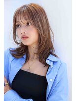アボヘアー(Abo hair)&nbsp;セミロングくびれ巻きナチュラルモード＊ワインレッド20代
