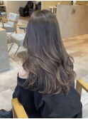 グレーベージュ/レイヤーロング/髪質改善/くびレイヤー