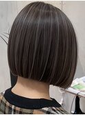 ハイライトカラーミルクティーベージュケアブリーチダブルカラー