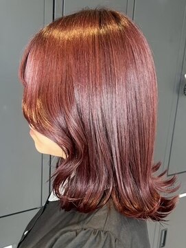 リブ バイ ボクノ(Liv by bokuno) 外ハネ/ボブ/ピンク/レッド/ボルドー/ブリーチなし/ダブルカラー