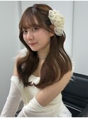 ブラウンベージュカラー 顔周りカット ヘアアレンジ 20代 10代