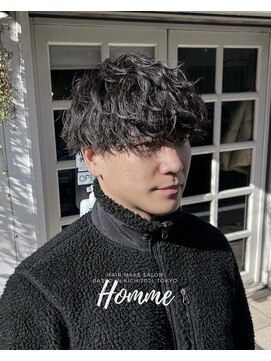 オムファミーユラグ(homme, famille raugh) 波巻きスパイラル