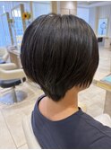 40代50代60代大人ひし形くびれショートボブ白髪ぼかしハイライト