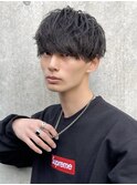 ツイストスパイラルパーマ刈り上げマッシュサイドパート